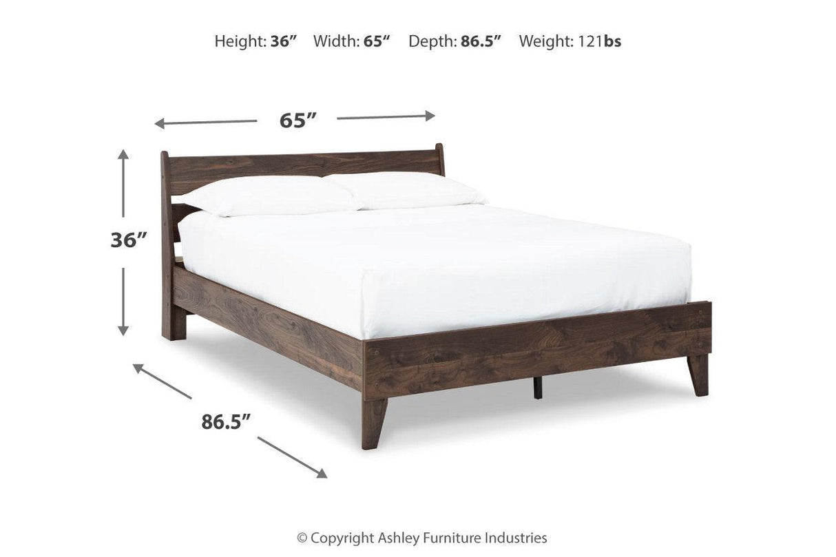Calverson Mocha Queen Panel Platform Bed by Ashley at Eve Furniture