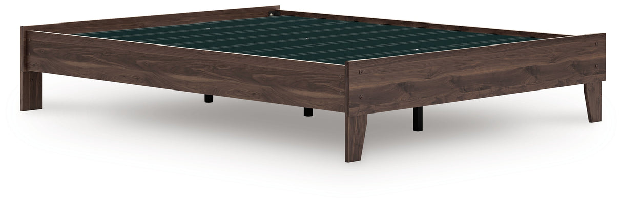 Calverson Mocha Queen Platform Base Bed by Ashley at Eve Furniture