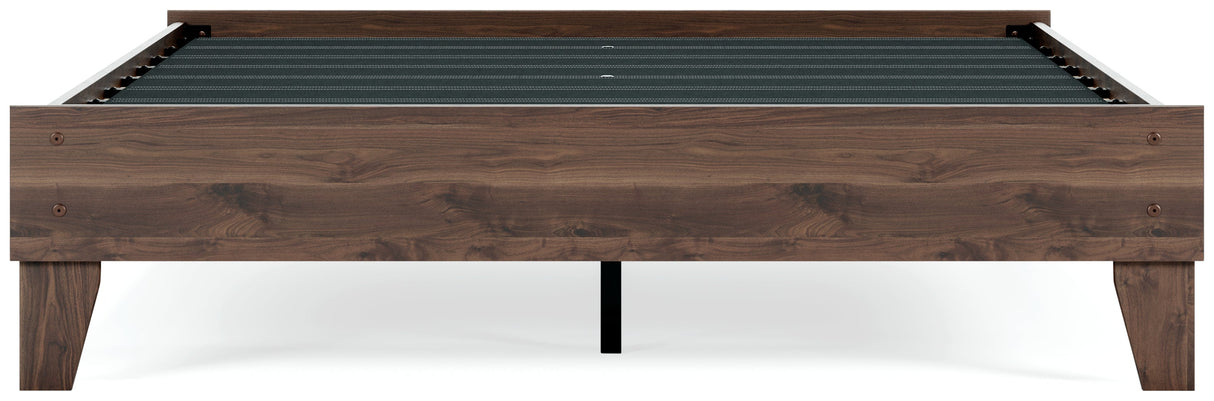 Calverson Mocha Queen Platform Base Bed by Ashley at Eve Furniture