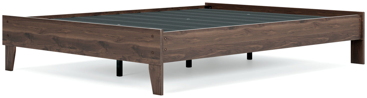 Calverson Mocha Queen Platform Base Bed by Ashley at Eve Furniture