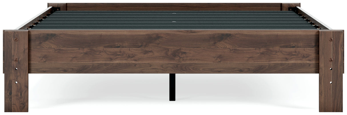 Calverson Mocha Queen Platform Base Bed by Ashley at Eve Furniture