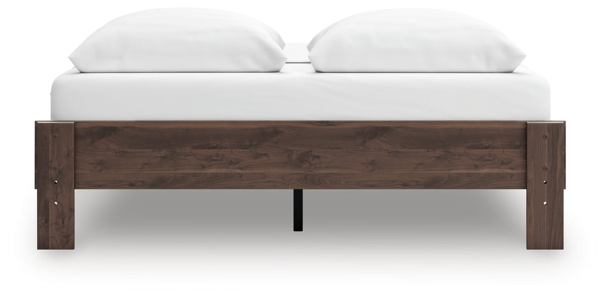 Calverson Mocha Queen Platform Base Bed by Ashley at Eve Furniture