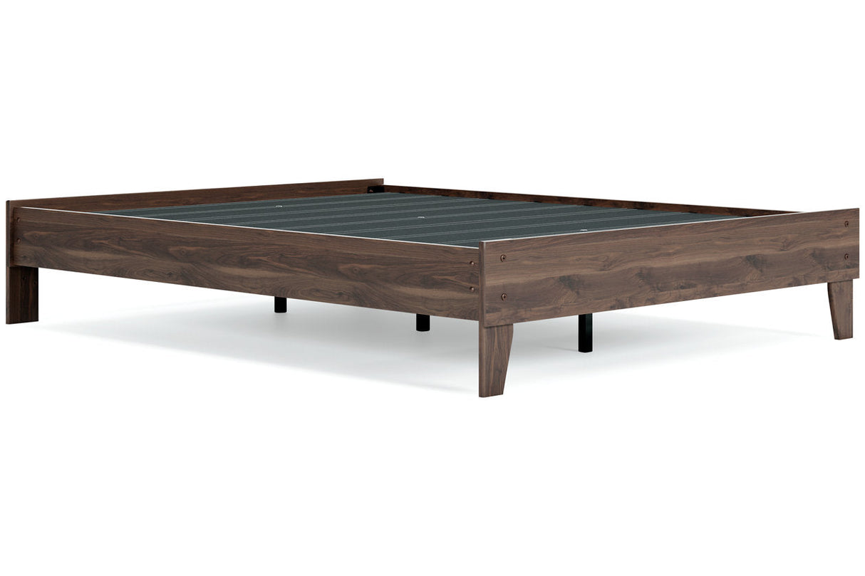 Calverson Mocha Queen Platform Base Bed by Ashley at Eve Furniture