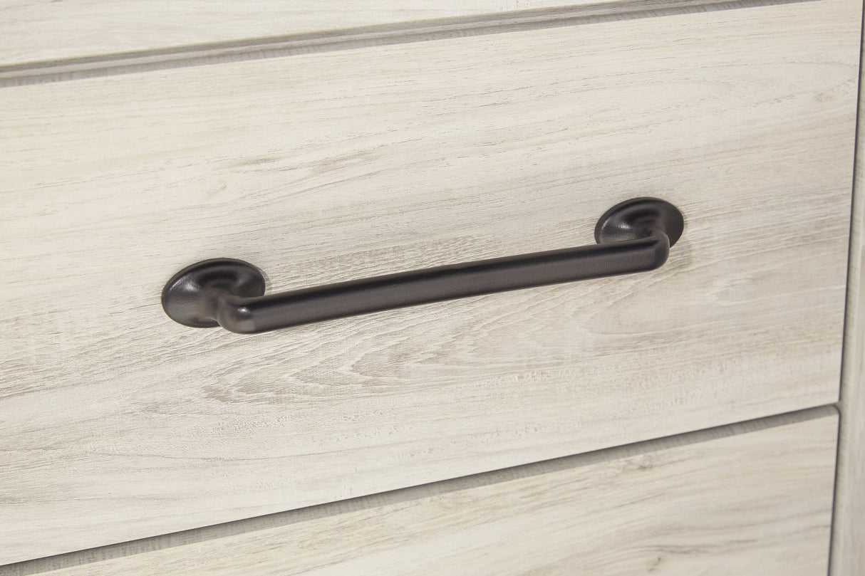 Cambeck Full Panel Bed with Mirrored Dresser, Chest and 2 Nightstands in Whitewash by Ashley at Eve Furniture