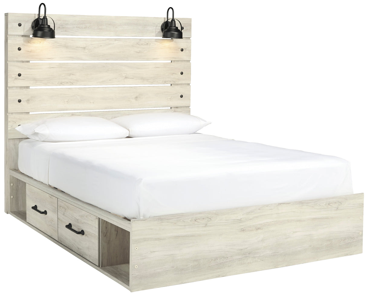 Cambeck Whitewash Storage Platform Bedroom Set with 2 Drawers by Ashley at Eve Furniture