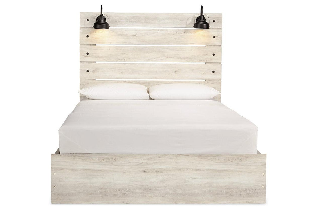 Cambeck Whitewash Queen Platform Bed with 4 Storage Drawers by Ashley at Eve Furniture