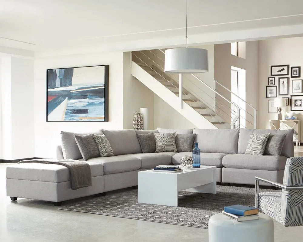 Cambria Gray Square Storage Ottoman by Coaster at Eve Furniture