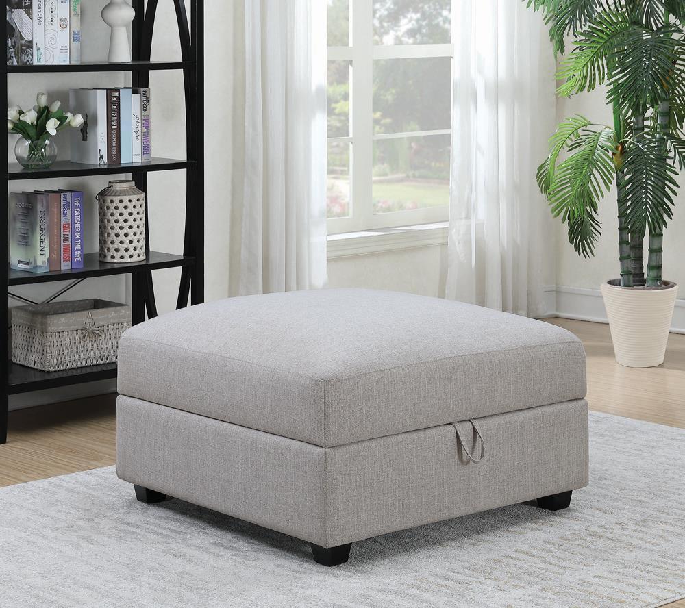 Cambria Gray Square Storage Ottoman by Coaster at Eve Furniture