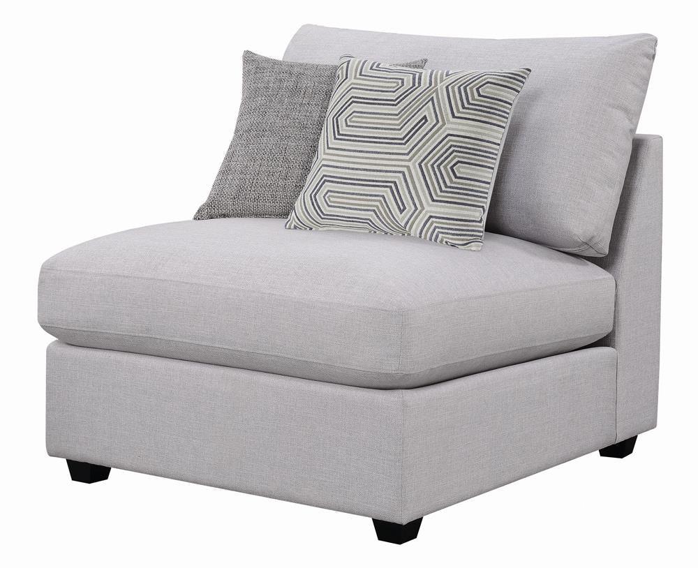 Cambria Gray Upholstered Armless Chair by Coaster at Eve Furniture