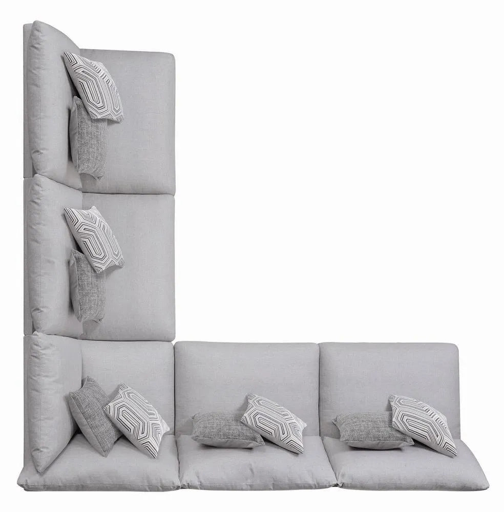 Cambria Gray Upholstered Armless Chair by Coaster at Eve Furniture
