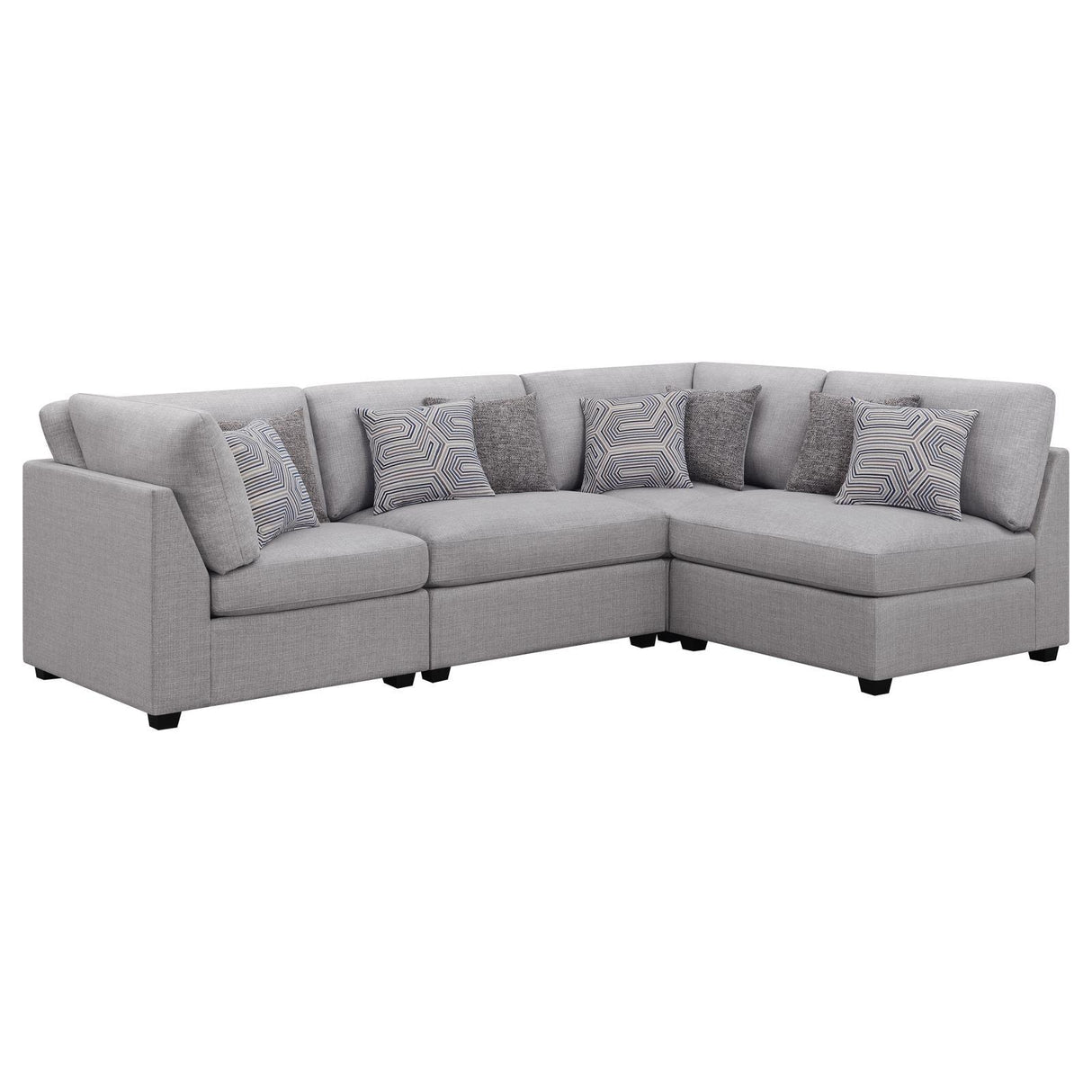 Cambria Grey 4-piece Upholstered Modular Sectional by Coaster at Eve Furniture