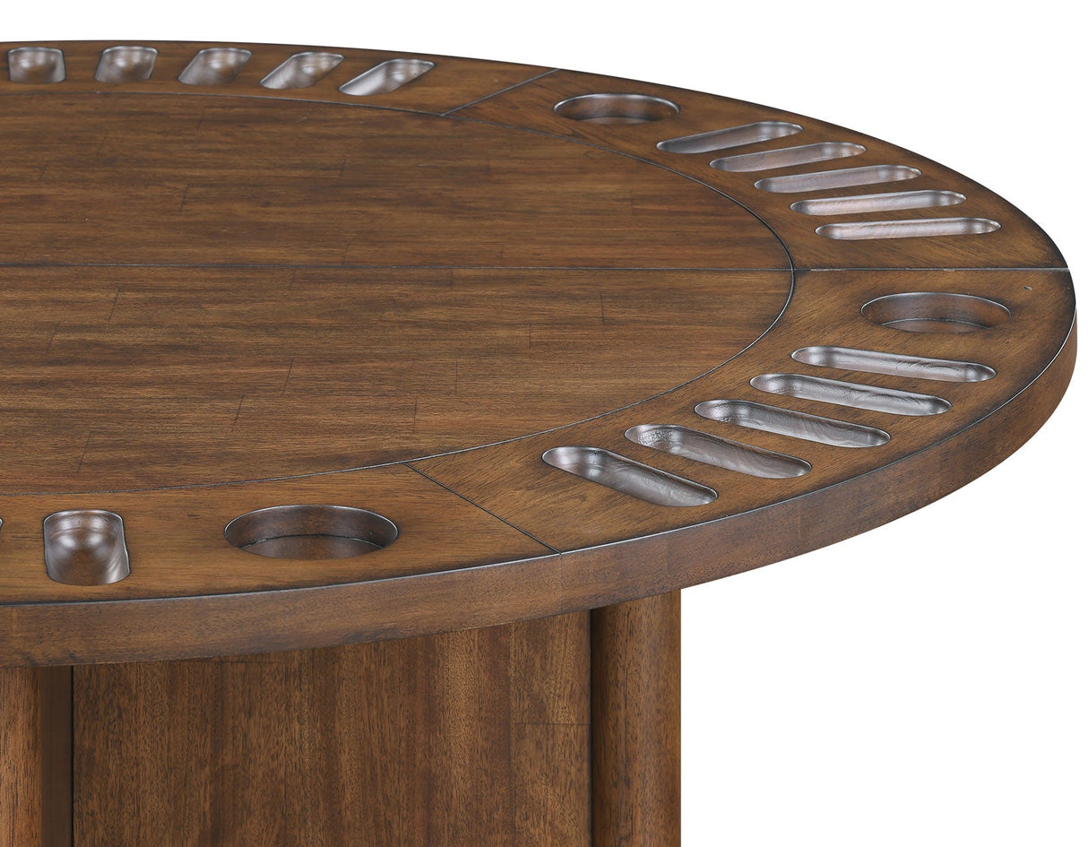 Cambridge Burnished Chestnut Dining Set with Folding Removable Game Top by Steve Silver at Eve Furniture