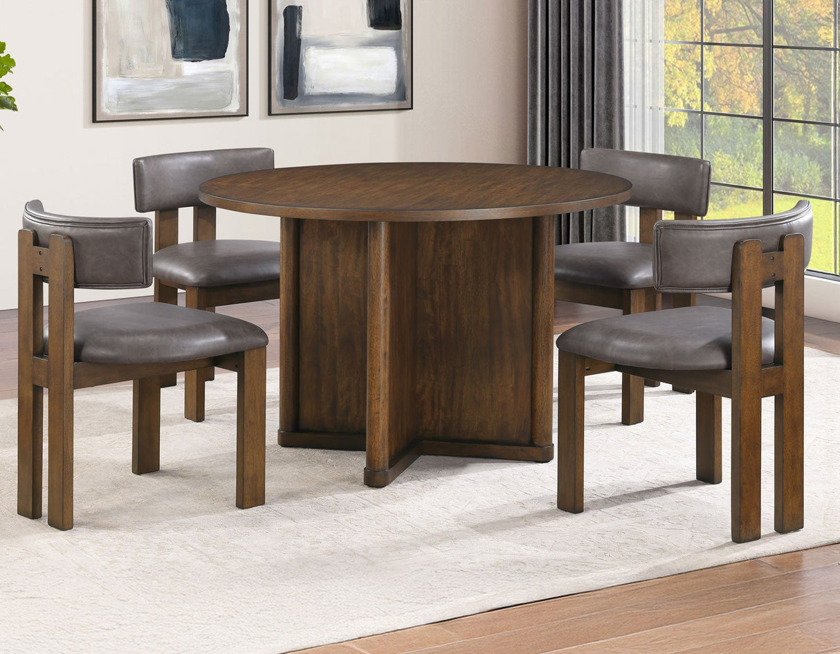 Cambridge Burnished Chestnut Dining Set with Folding Removable Game Top by Steve Silver at Eve Furniture
