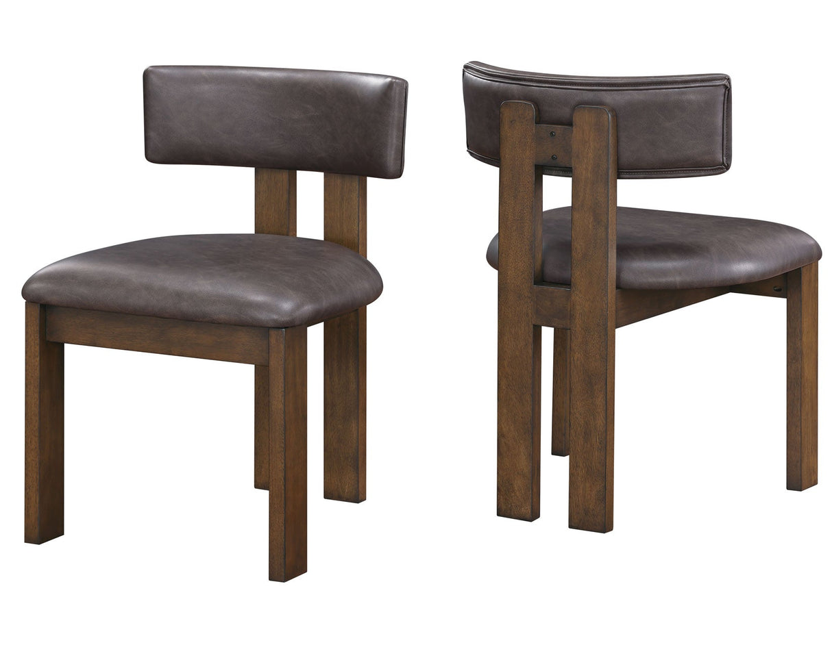 Cambridge Burnished Chestnut Vegan Leather Side Chair, Set of 2 by Steve Silver at Eve Furniture