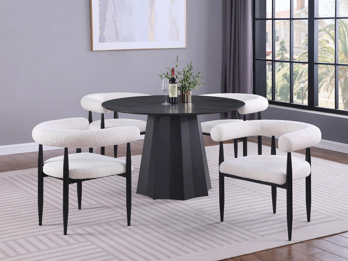 Camden Black/Cream 5-Piece Round Dining Set by Coaster at Eve Furniture