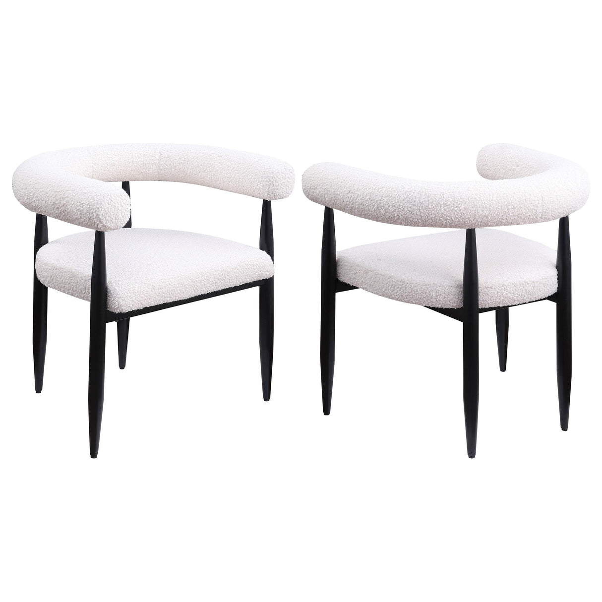 Camden Boucle Upholstered Dining Side Chair Cream (Set of 2) by Coaster at Eve Furniture