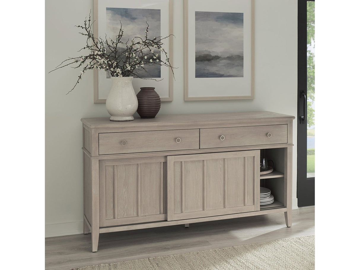 Camden Two Drawer Two Door Oak Wood Sideboard in Chai by Modus Furniture at Eve Furniture