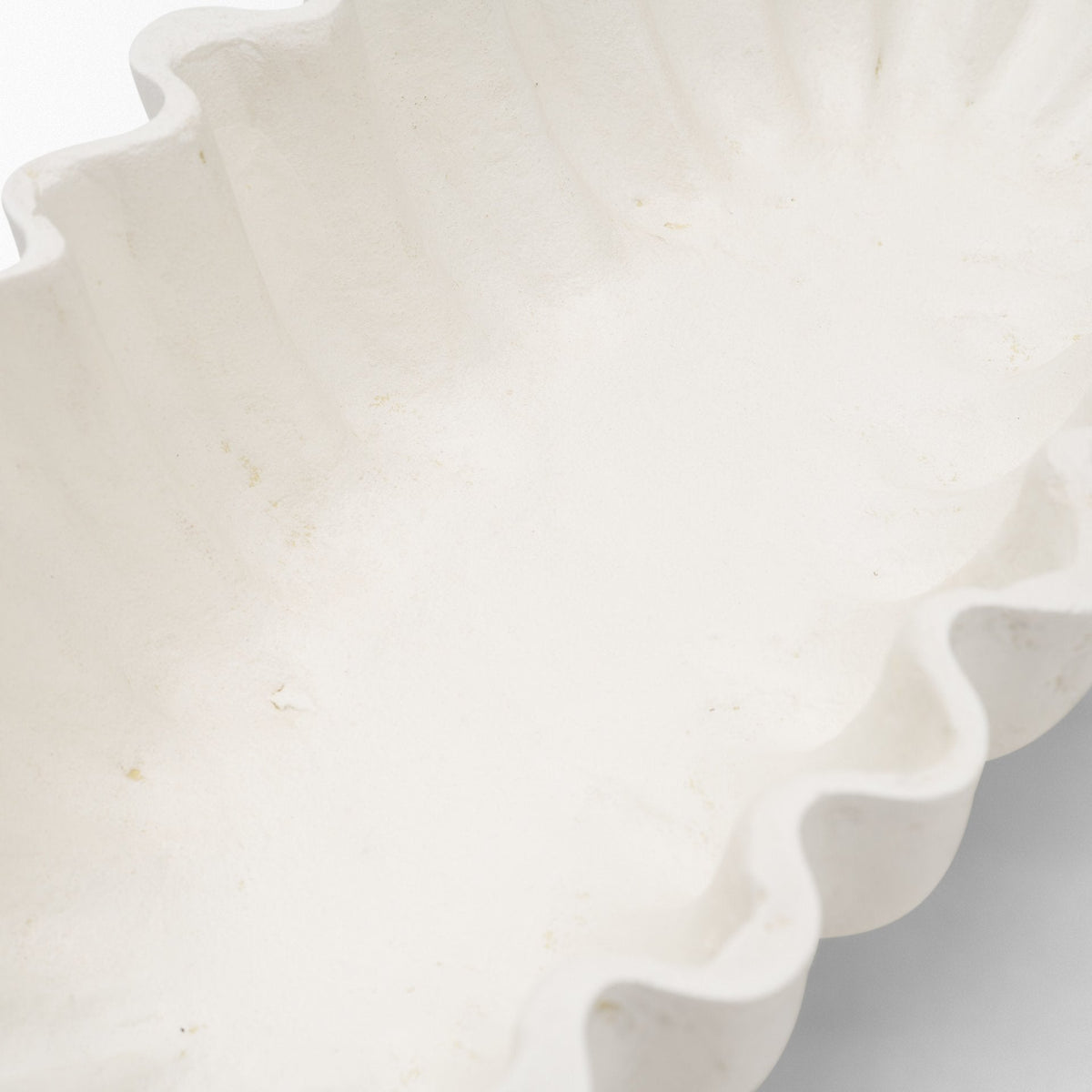 Camelia Large Fluted White Paper Mache Round Centerpiece Bowl by Mercana at Eve Furniture