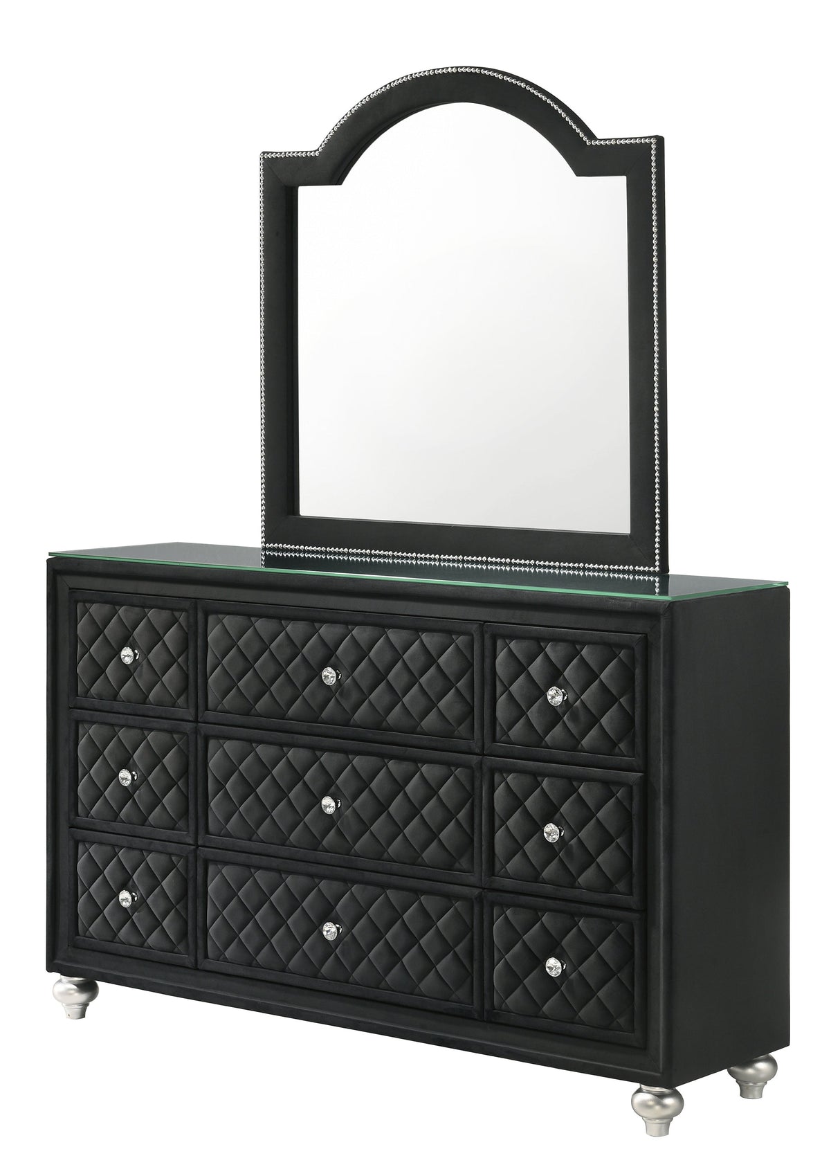 Cameo Black Upholstered Panel Bedroom Set by Crown Mark at Eve Furniture