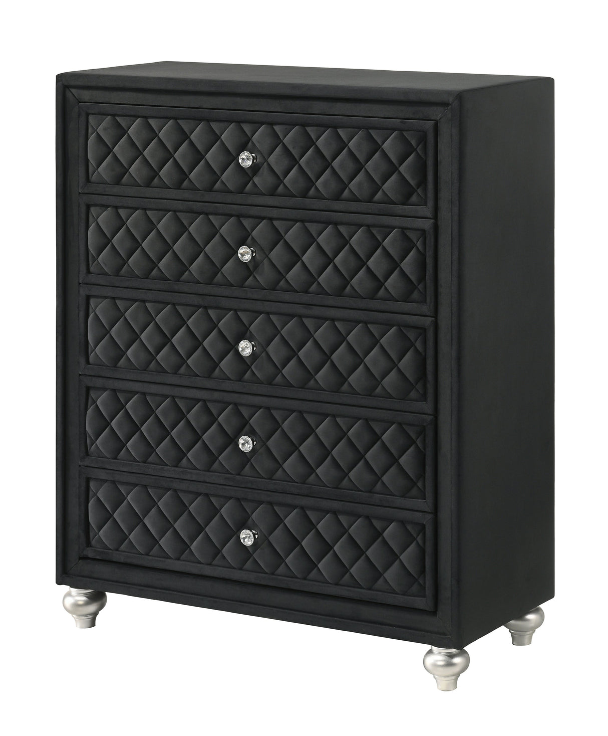 Cameo Black Upholstered Panel Bedroom Set by Crown Mark at Eve Furniture