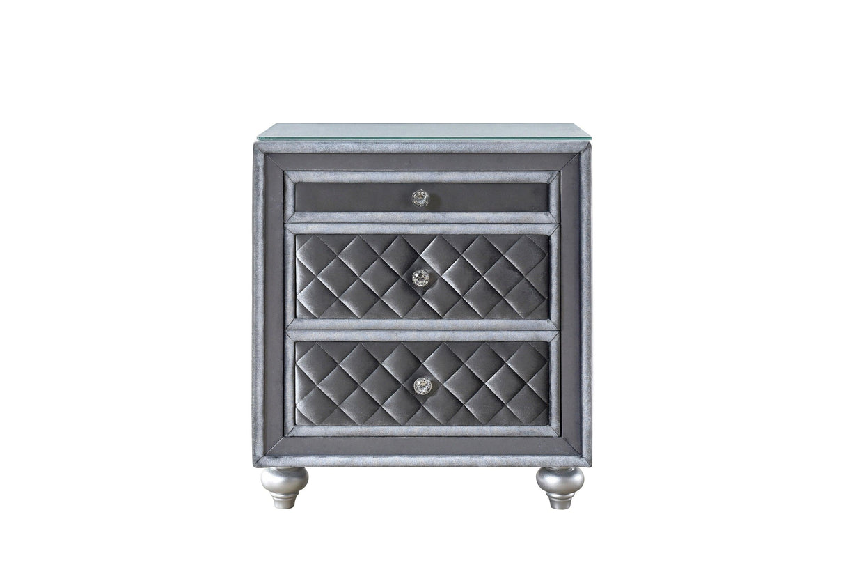 Cameo Gray Nightstand by Crown Mark at Eve Furniture