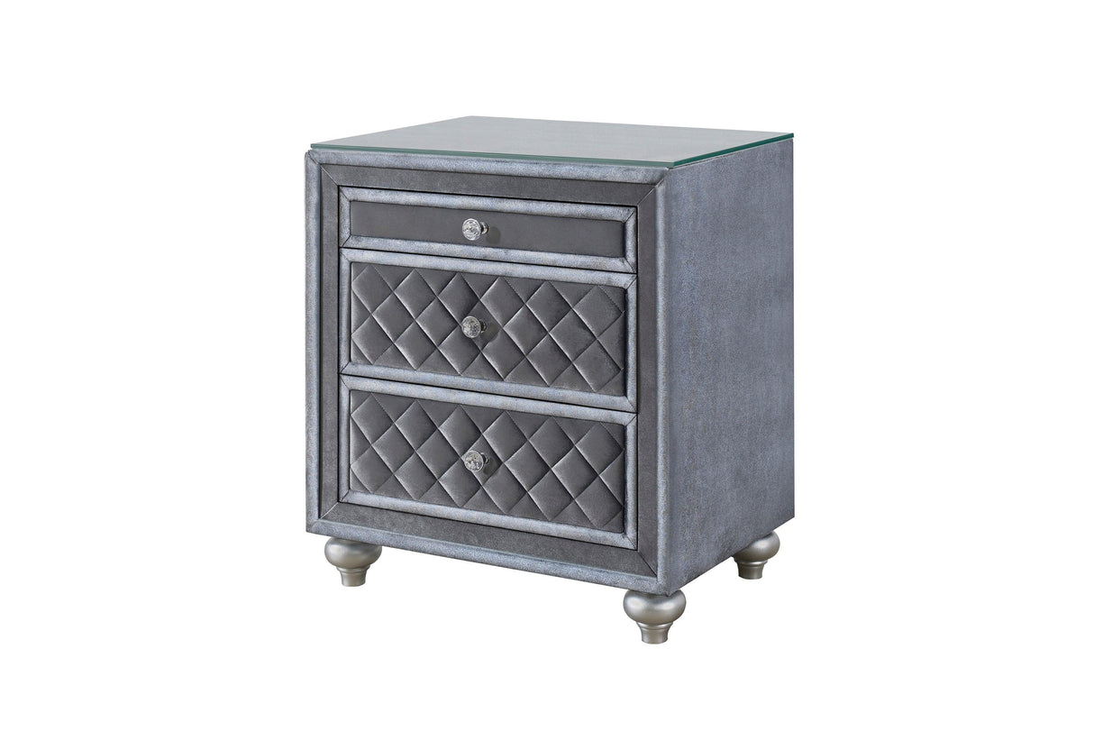 Cameo Gray Nightstand by Crown Mark at Eve Furniture