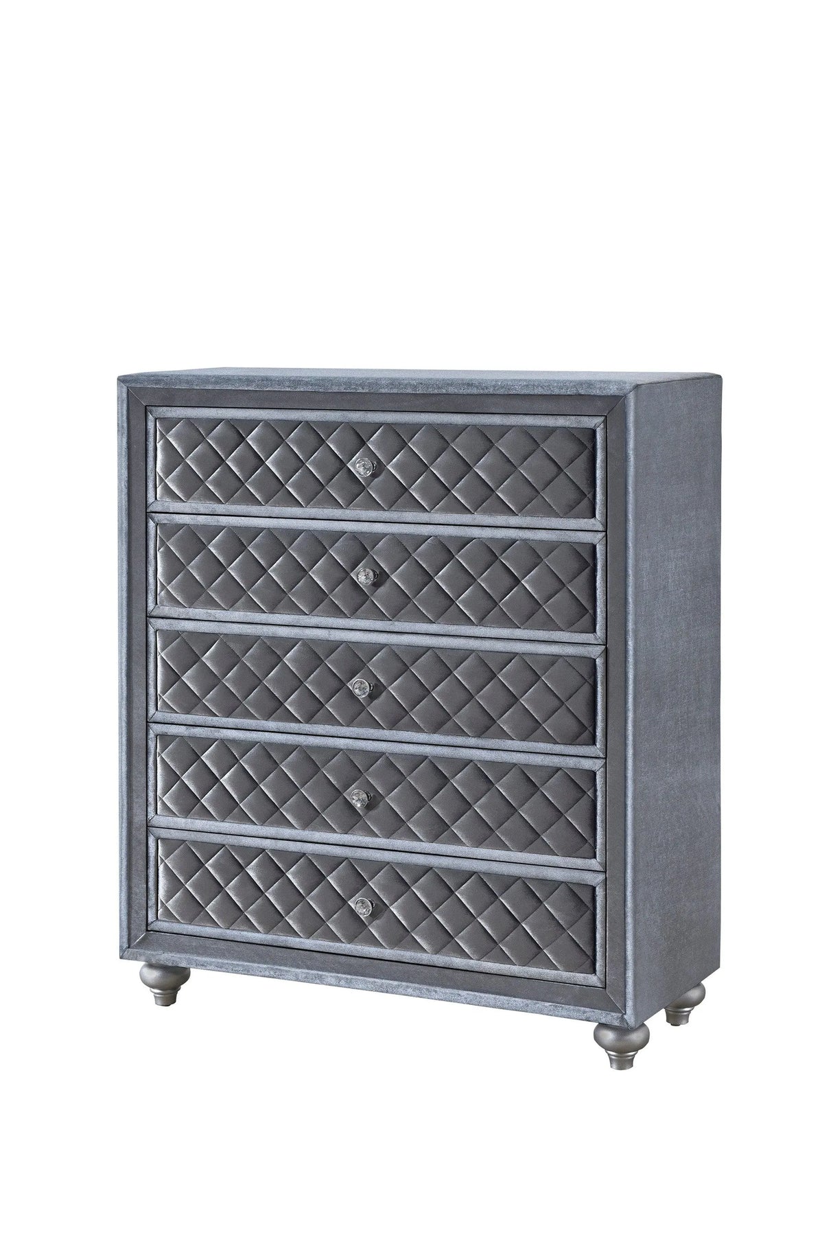 Cameo Gray Upholstered Panel Bedroom Set by Crown Mark at Eve Furniture