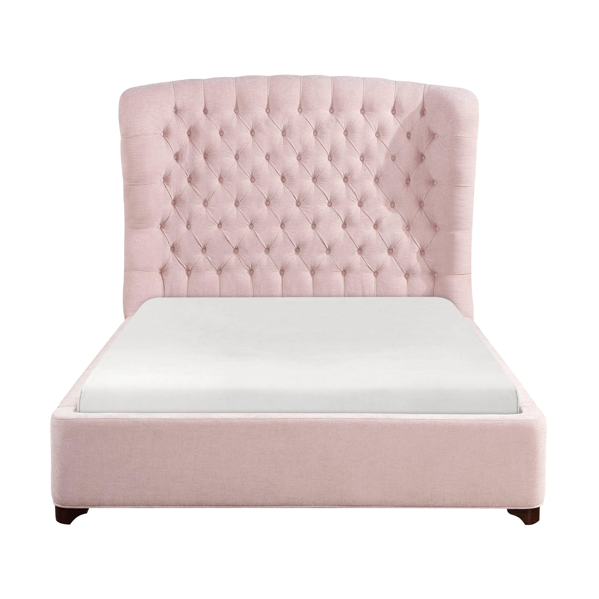 Cameo Pink Full Upholstered Wingback Bed by Homelegance at Eve Furniture