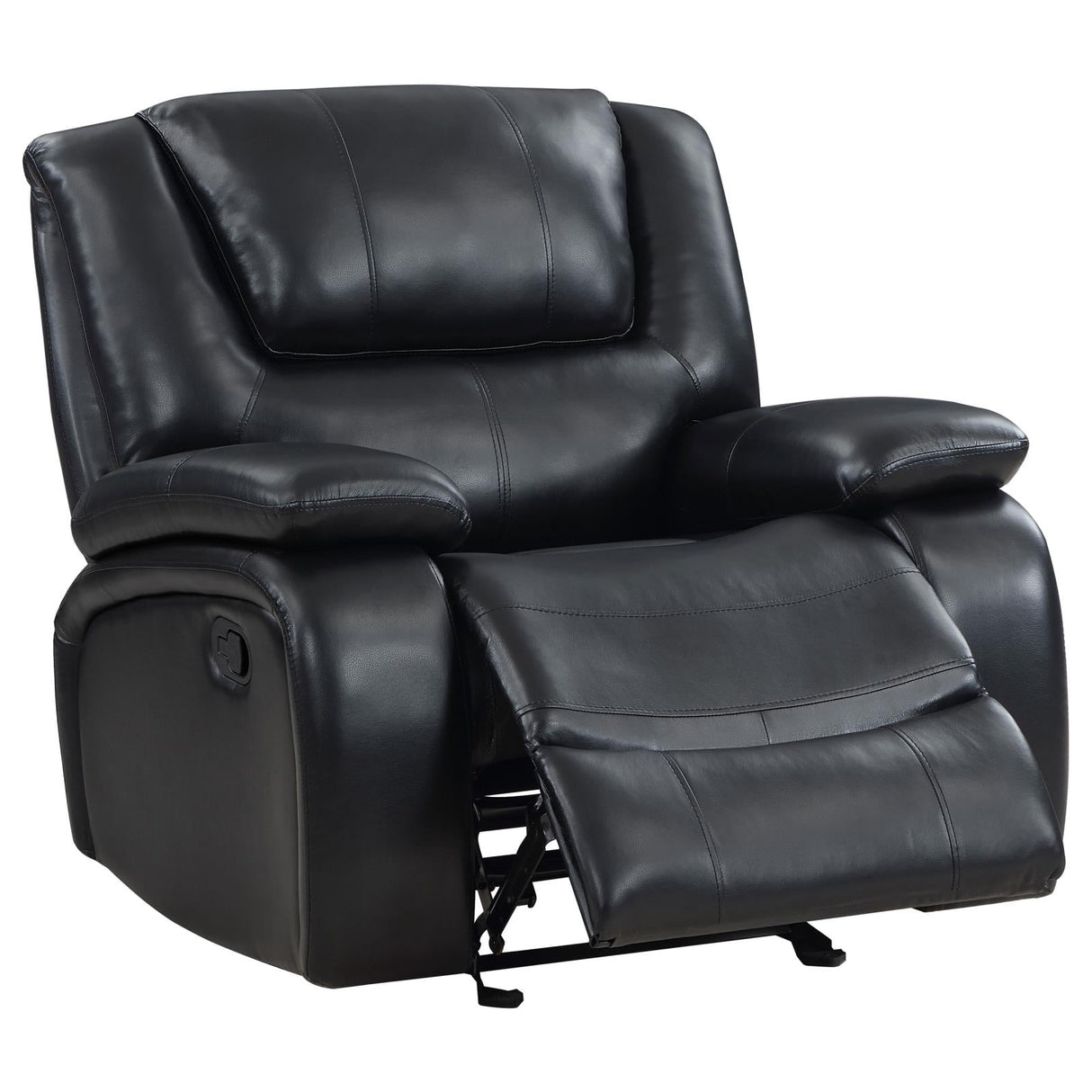 Camila Black Upholstered Manual Reclining Living Room Set by Coaster at Eve Furniture