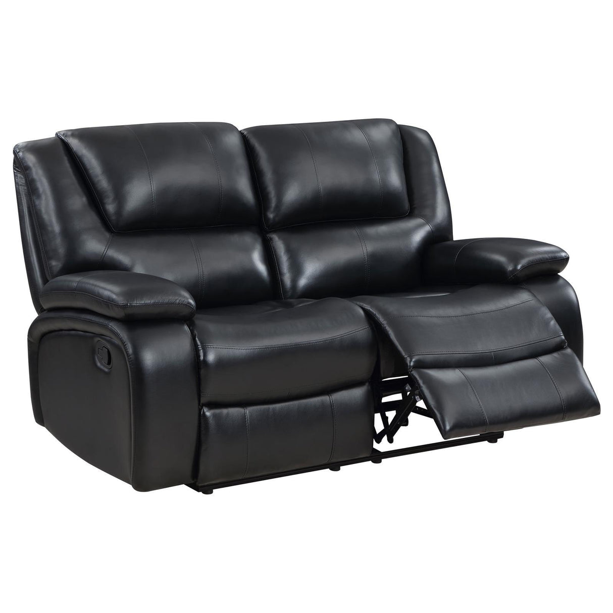 Camila Black Upholstered Motion Reclining Loveseat by Coaster at Eve Furniture