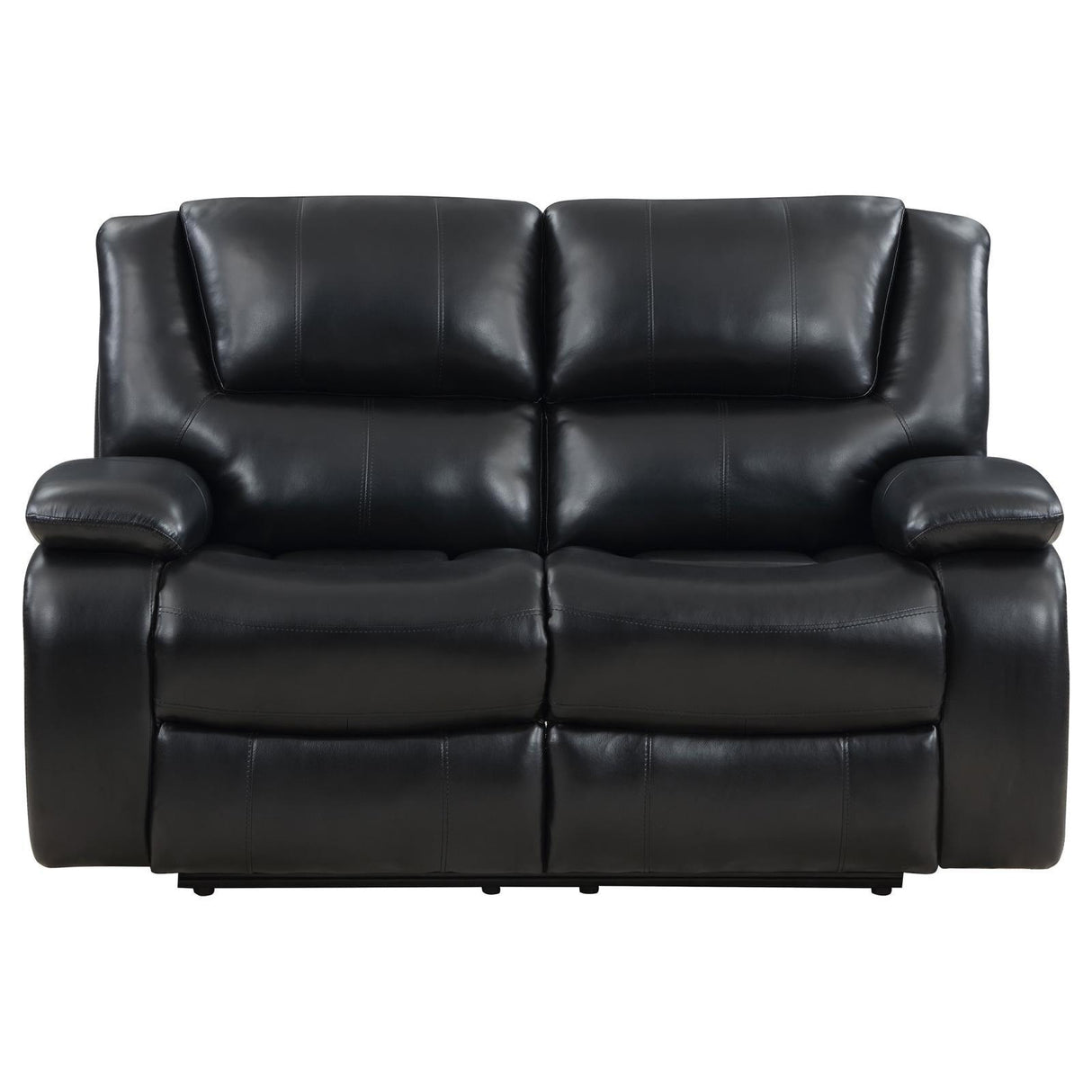 Camila Black Upholstered Motion Reclining Loveseat by Coaster at Eve Furniture