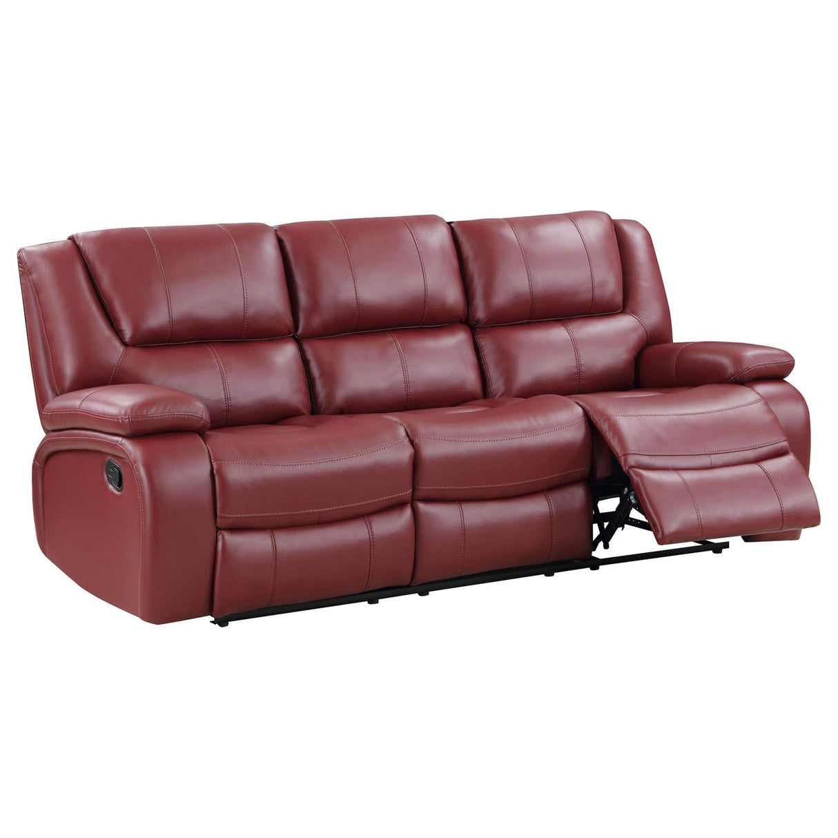 Camila Red Faux Leather Reclining Living Room Set by Coaster at Eve Furniture