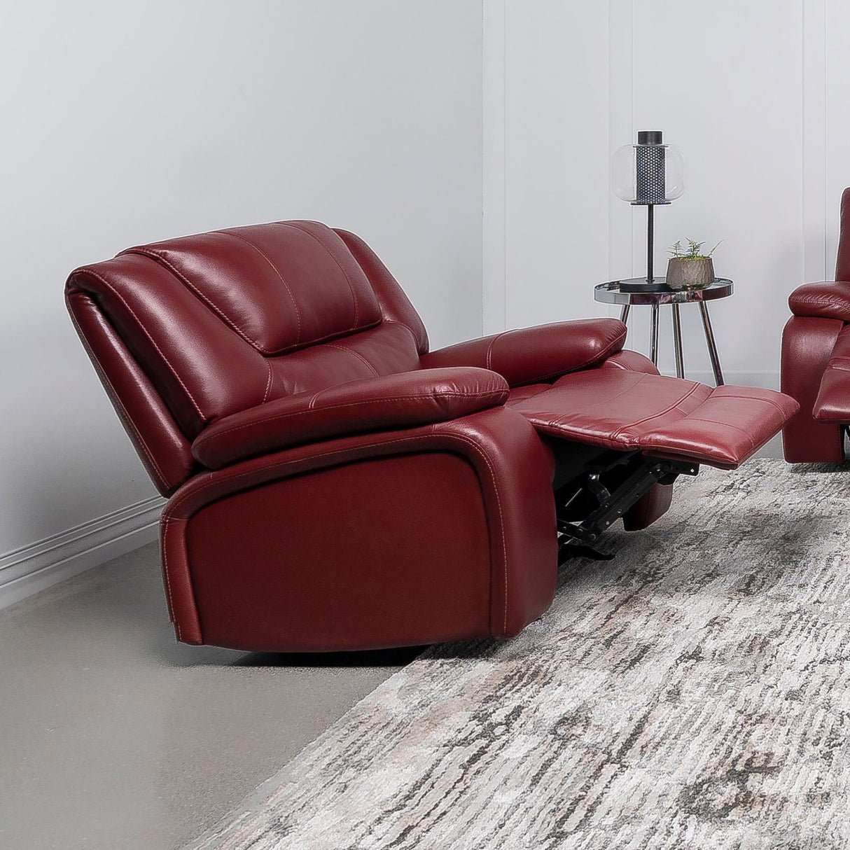 Camila Red Faux Leather Upholstered Glider Recliner Chair by Coaster at Eve Furniture