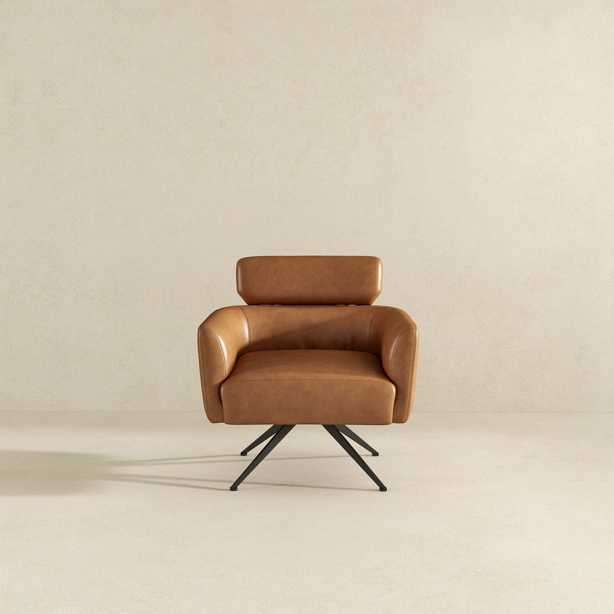 Camila Tan Leather Lounge Chair by Ashcroft Furniture at Eve Furniture