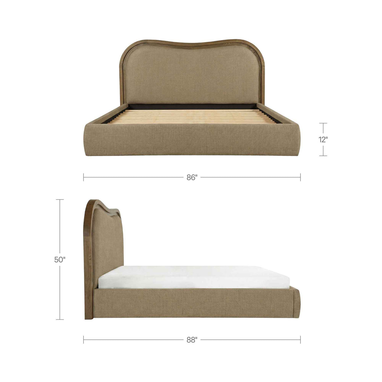 Camilla Green/Dark Brown King Bed by Moe's Home at Eve Furniture
