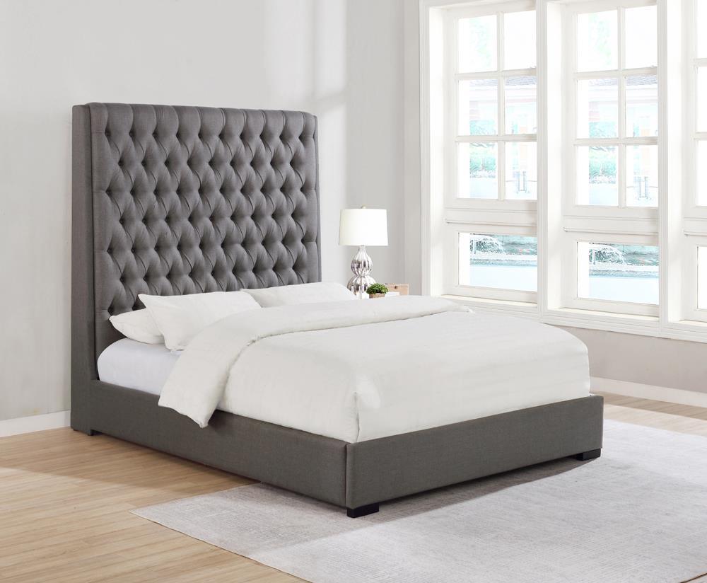 Camille California King Button Tufted Bed Gray by Coaster at Eve Furniture