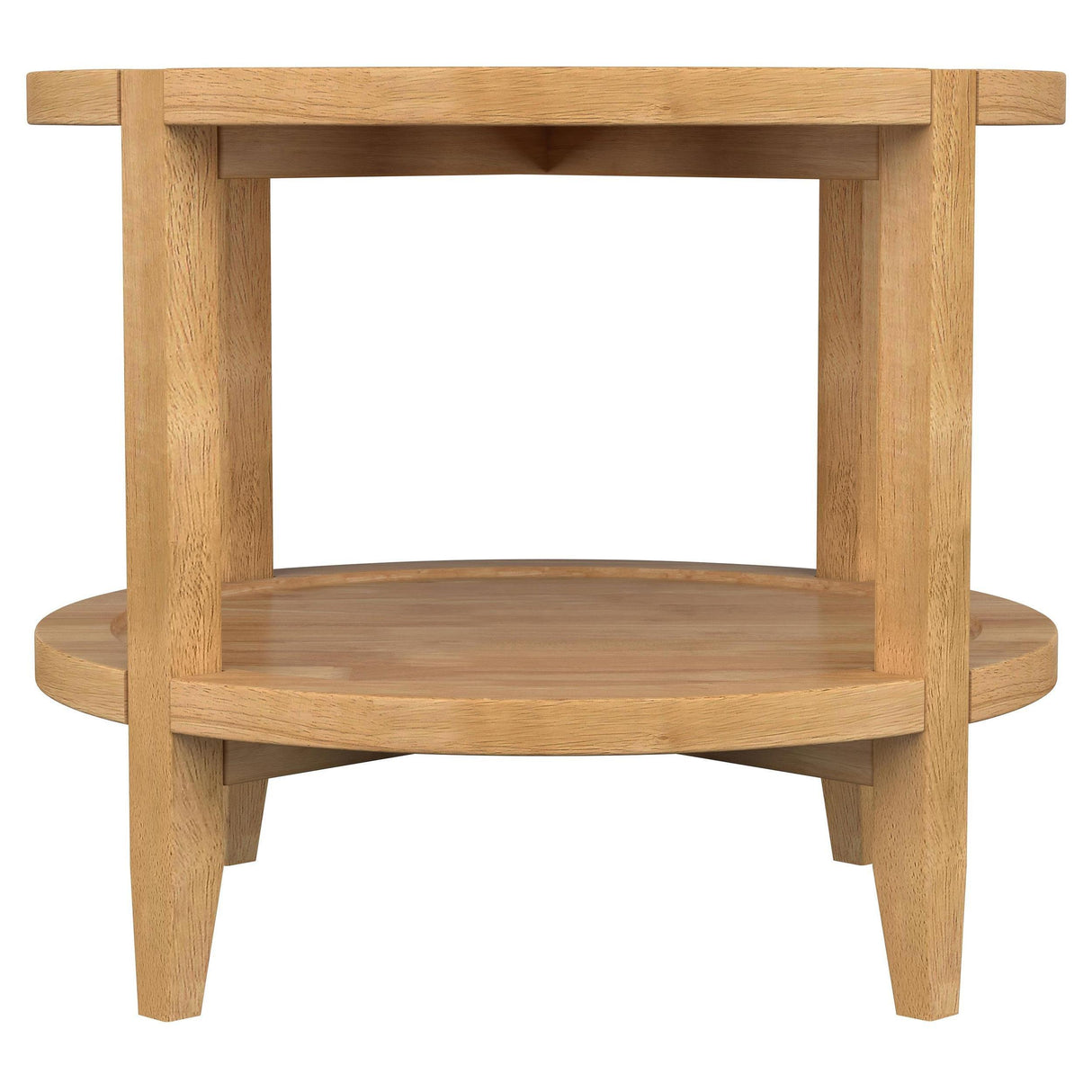 Camillo Brown Round Solid Wood End Table with Shelf Maple by Coaster at Eve Furniture