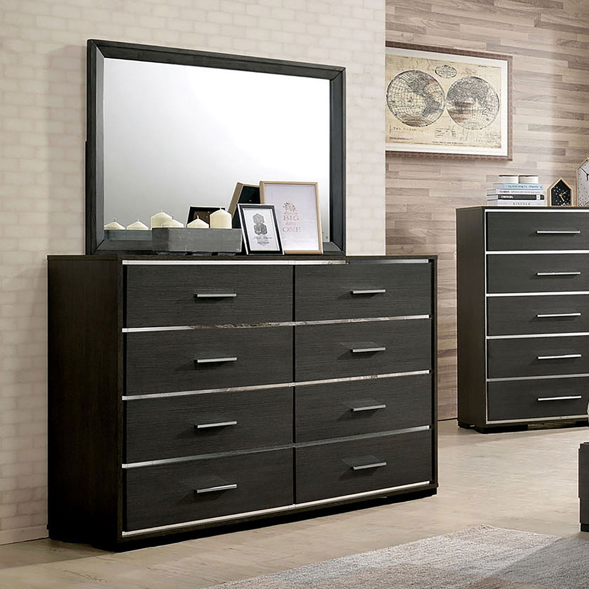 Camryn Warm Gray Mirror by Furniture of America at Eve Furniture
