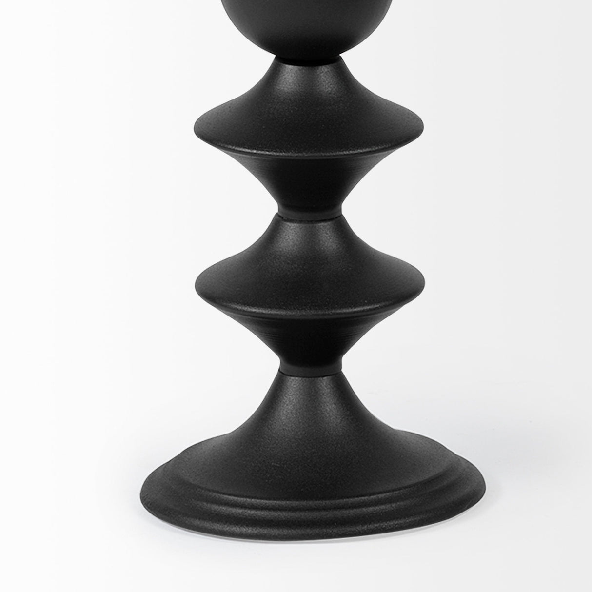 Candelero I Small Black Metal Grooved Table Candle Holder by Mercana at Eve Furniture