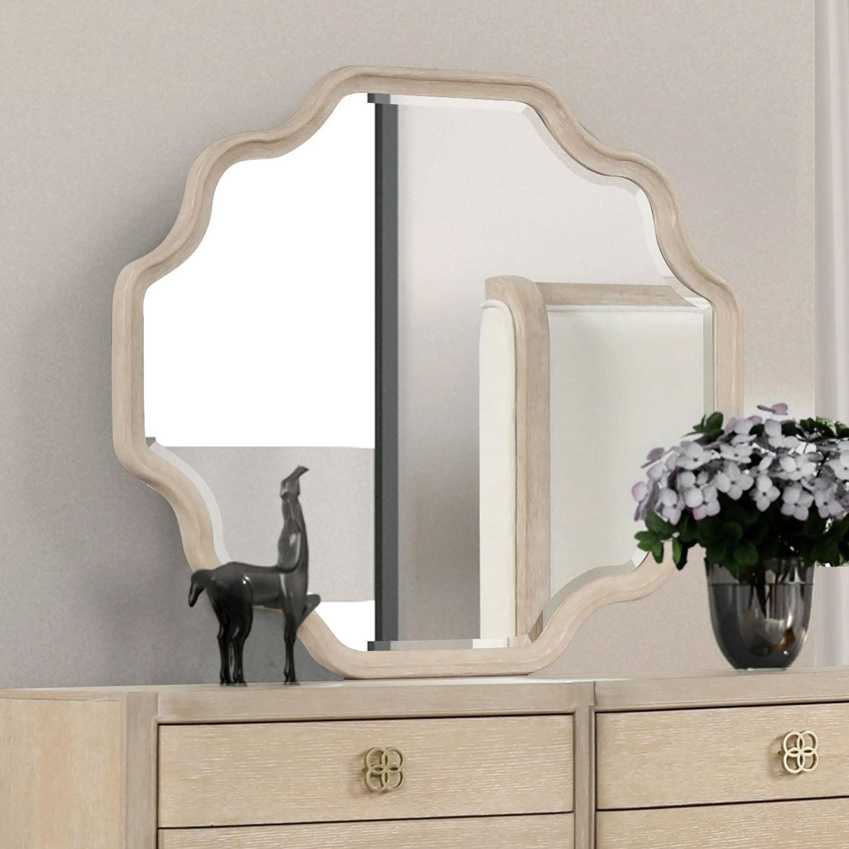 Candra Natural Oak Mirror by Furniture of America at Eve Furniture