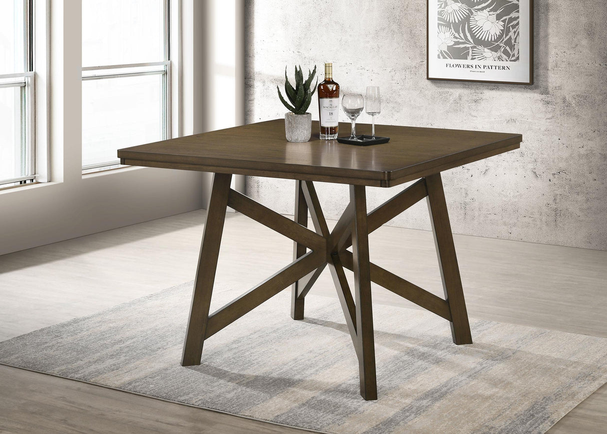 Canfield Brown Square Counter Height Dining Table by Coaster at Eve Furniture
