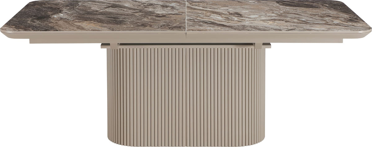Cannon Minerals/Taupe Double Extension Dining Table by Modus Furniture at Eve Furniture