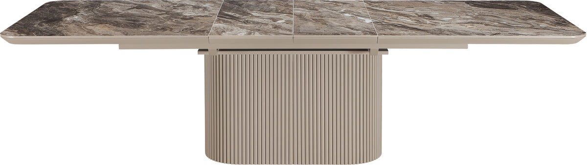 Cannon Minerals/Taupe Double Extension Dining Table by Modus Furniture at Eve Furniture
