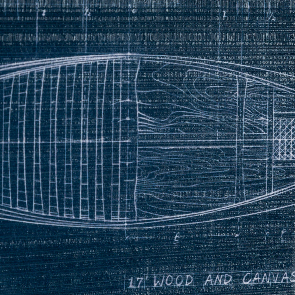 Canoe Blueprint by Dayna a Hand Embellished Textured Framed Art Print Matted under Glass by Mercana at Eve Furniture
