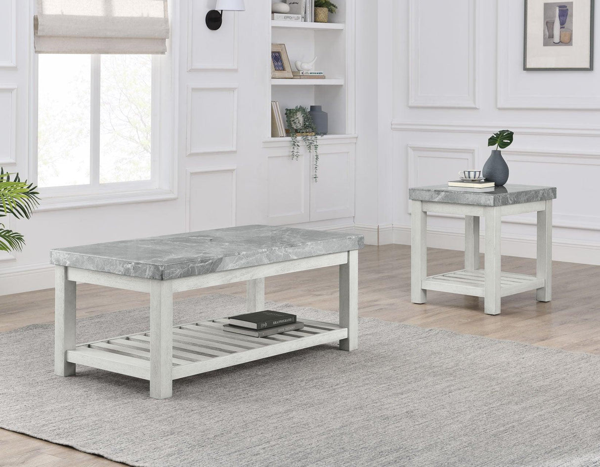 Canova 3-Piece Gray Marble Top Table Set by Steve Silver at Eve Furniture