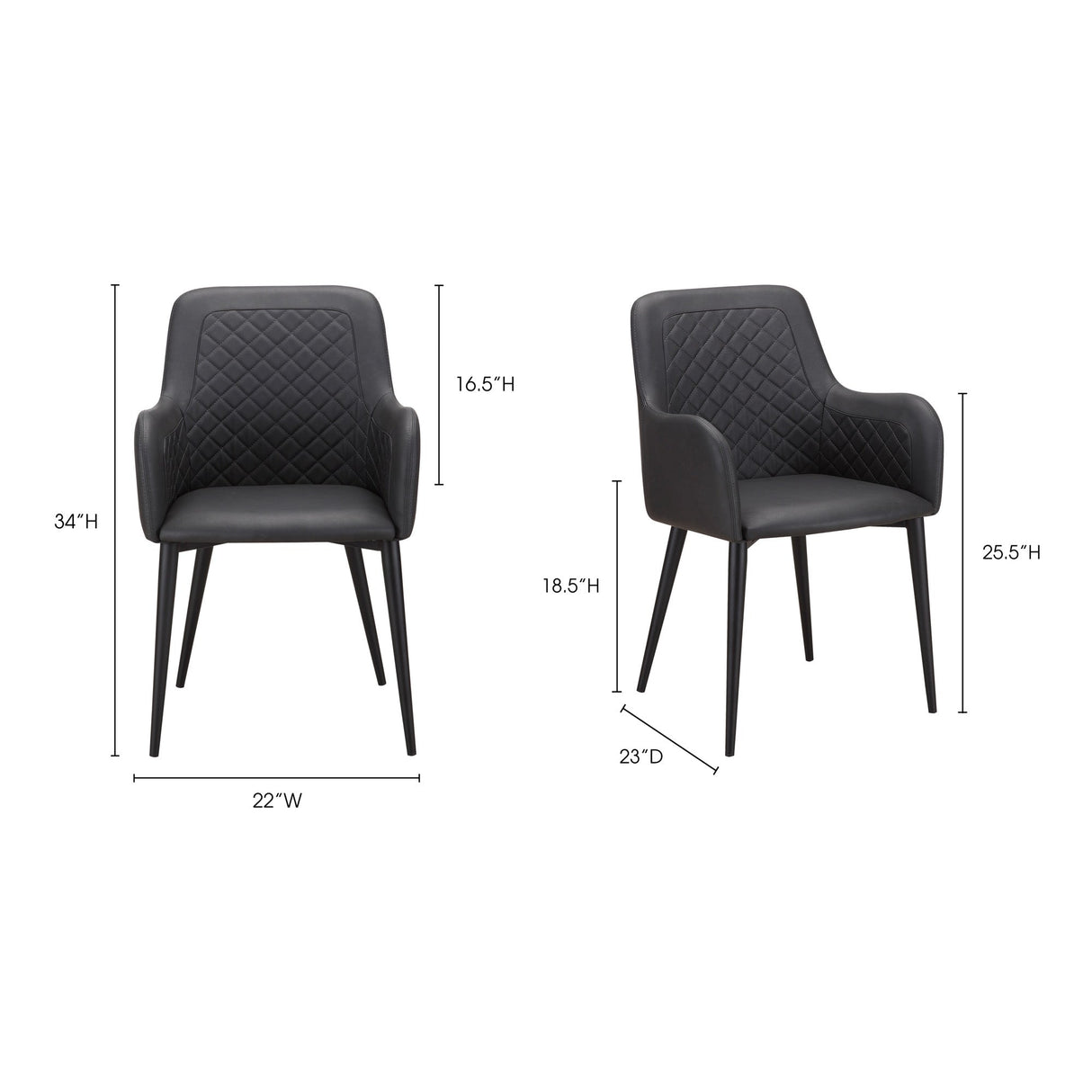 Cantata Slate Vegan Leather Dining Chair (Set of 2) by MOES at Eve Furniture