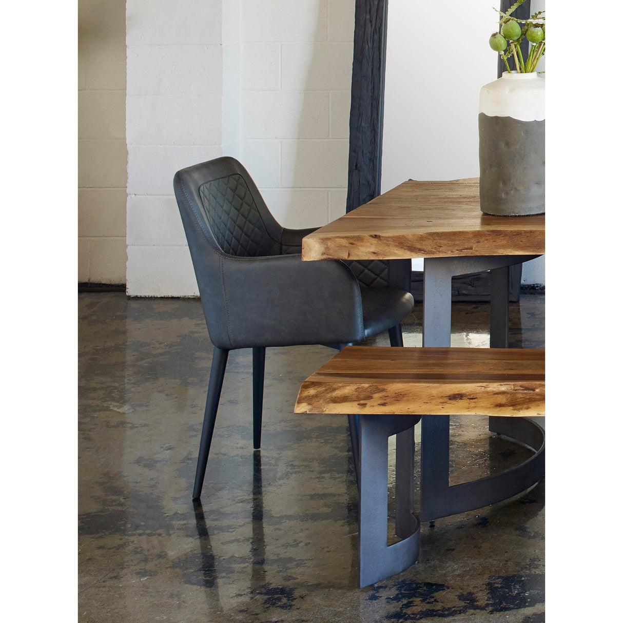 Cantata Slate Vegan Leather Dining Chair (Set of 2) by MOES at Eve Furniture