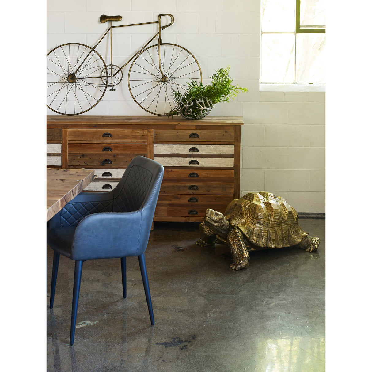 Cantata Slate Vegan Leather Dining Chair (Set of 2) by Moe's Home at Eve Furniture