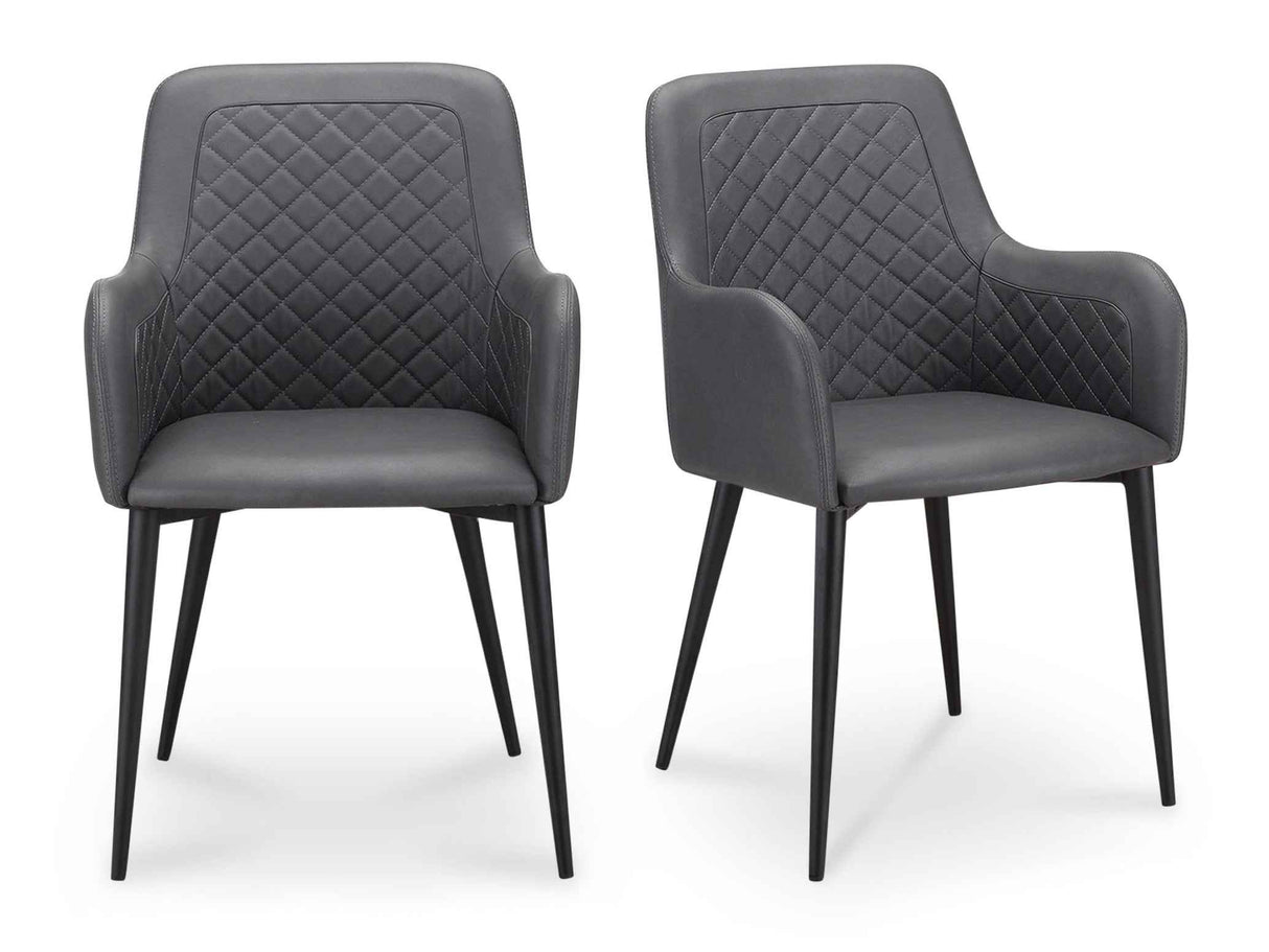 Cantata Slate Vegan Leather Dining Chair (Set of 2) by Moe's Home at Eve Furniture