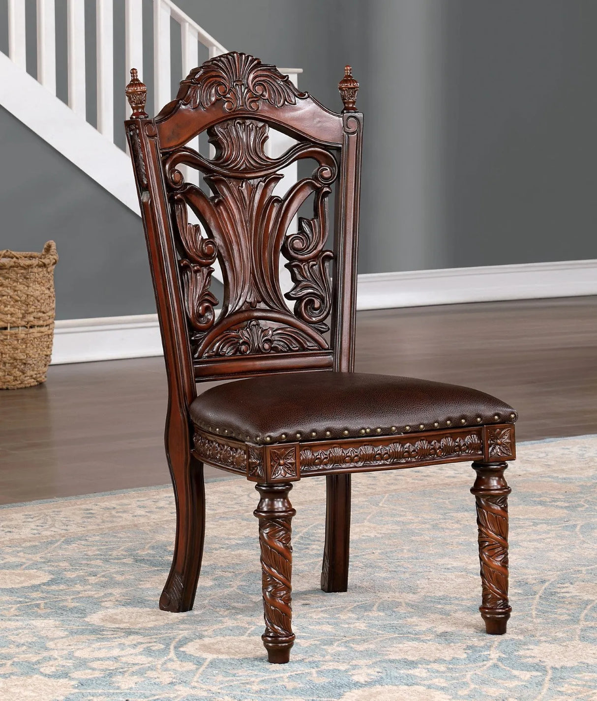 Canyonville Brown Cherry/Dark Brown 9 Pc. Dining Room Set by Furniture of America at Eve Furniture